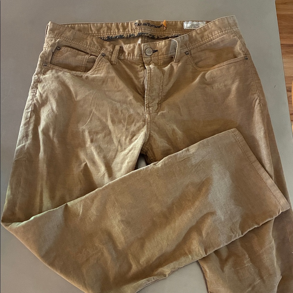 Tailor Pants Tailor Vintage Westport Straight Fit Tan Corduroy 5 Pocket 36x30